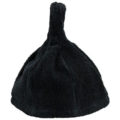 Saunahut schwarz Leinenfrottee