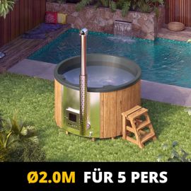 Badezuber Rund Innen-Holzofen für 5 Personen