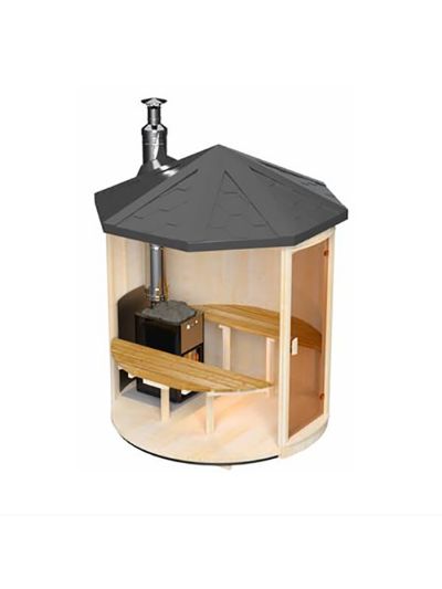 Fass-Sauna 2m, Senkrecht