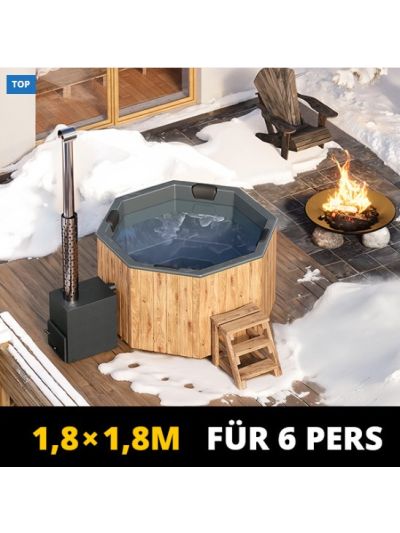 Badezuber Achteck für 6 Personen GFK