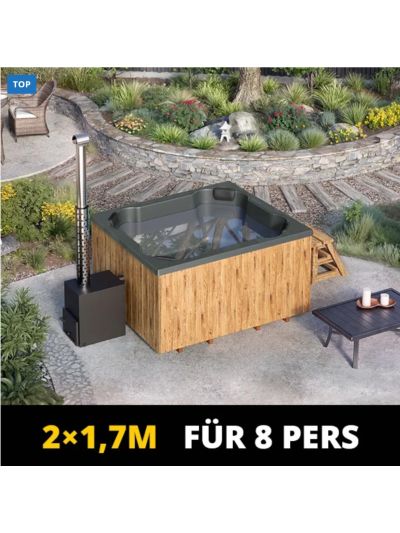 Badezuber Rechteck für 8 Personen GFK