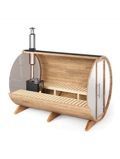 Spiegel Fass-Sauna 3m Ø2m